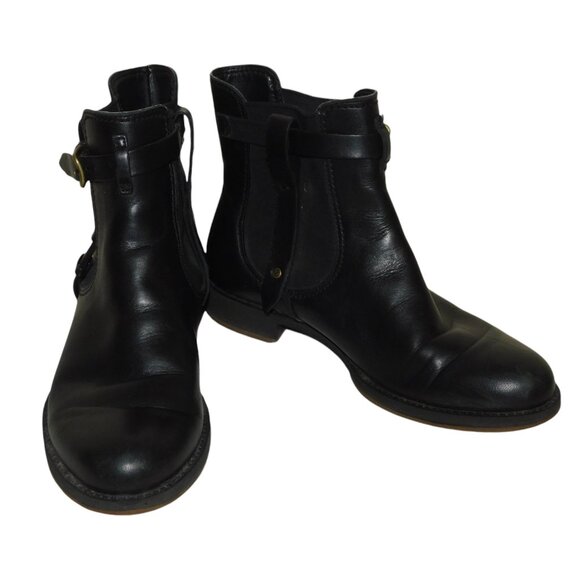 Ecco Shoes - Ecco Saunter Black Leather Mid Cut Ankle Chelsea Boots Size 39 US Size 8-8.5